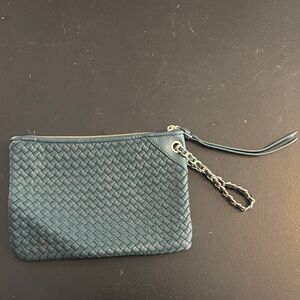 Banana Republic Elegant Woven Leather Clutch in Teal